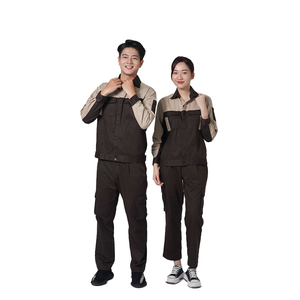 Durable Cotton Anti Shrink Industrial Workwear <b>Uniforms</b> Breathable Khaki Fabric Safety <b>Construction</b> Apparel Wear 4SU - Product Image 2