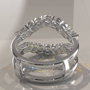 Anneau de rehaussement personnalisable, Enveloppe d'anneau Aggie, Enveloppe d'anneau diamant, Anneau assorti en moissanite, Anneau éternité, Bande éternité diamant - Product Image 6