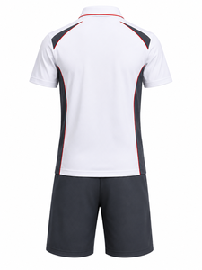 Conjunto Deportivo de Polo para Hombre 4FORCE, Color Blanco y Gris, Secado Rápido, para Verano, con Logotipo Frontal, Camiseta Polo y Pantalones Cortos - Product Image 5