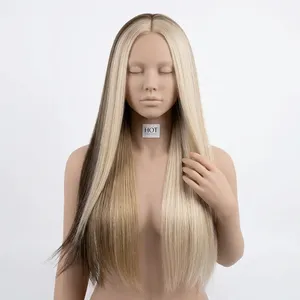 Cheveux humains longs et raides, cheveux Remy, couleur brun blond, densité complète, cheveux vierges Remy en vrac, taille personnalisable - Product Image 6