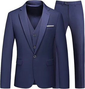 Custom Quality Slim-Fit Single Breasted <b>Blazer</b> <b>Set</b> 2 Pieces 100% Polyester Single Buckle Fashion Wedding Groom Men's Formal Suit - Product Image 2