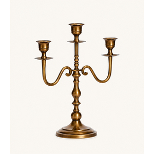 Candélabre en métal à 3 bras pour centres de table de mariage, doré, vintage, porte-bougie à 3 têtes, vente en gros, décoration de table pour événements - Product Image 3