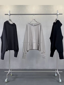 Sudadera con capucha de gran tamaño pesada para hombre de otoño con dedos expuestos y capucha bordada, aspecto lavado Retro de invierno, estilo callejero - Product Image 2