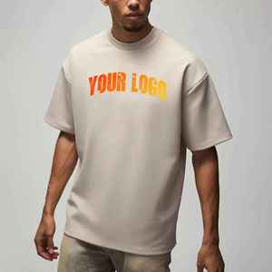 Top Selling Summer Casual Wear Heavyweight T-shirt Men 100% Cotton Loose Fit Breathable Comfortable <b>Hip</b> Hop Customizable - Product Image 4