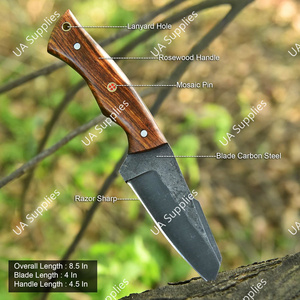 Cuchillo de Hoja Fija de Acero al Carbono Forjado a Mano, Profesional, Afilado como una Navaja, Compatible con OEM/ODM, para Caza, Camping, Supervivencia al Aire Libre, Venta al Por Mayor - Product Image 5