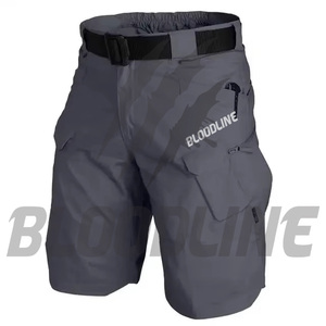 Tactical Outdoor Cargo Shorts Men Quick Dry Oxford Fabric Elastic Waist Mid Rise Casual Style Solid Color Bermuda Shorts - Product Image 1