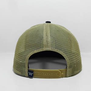 Gorra de béisbol estructurada de 5 paneles con visera plana, de malla, tipo trucker, snapback, de sarga de algodón, ajustable, OEM, personalizada al por mayor - Product Image 5