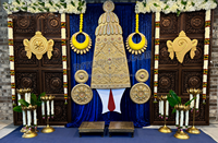 Décorations de mariage sud-indiennes : Piliers Kalash, Piliers Gumbad dorés pour entrée de mariage sri-lankais, Piliers Matka pour la cérémonie Haldi