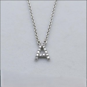 925 Sterling <b>Silver</b> <b>Initial</b> Letter Pendant <b>Necklace</b> Moissanite Brilliant Round Cut Diamond for Women Anniversary Jewelry Gift - Product Image 3