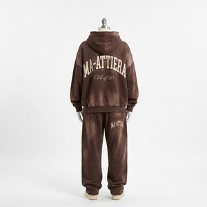 Ensemble de survêtement Ma-Attiera pour femme, sweat à capuche oversize en polaire et pantalon de jogging décontracté, style streetwear ample et long - Product Image 4