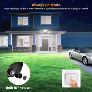 Faro di Sicurezza LED Nero Impermeabile IP66 da 90W con Fotocellula per Esterni, Illuminazione Crepuscolare e Proiettore da 10000lm 6500K - Product Image 6