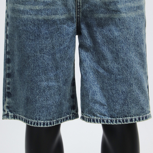 Pantalones Cortos de Mezclilla para Hombre, Corte Recto, Cintura Alta, Lavado Claro, Estilo Casual de Verano, Ajuste Holgado, Jorts, Streetwear Y2K, Tallas Grandes, MOQ Bajo - Product Image 3