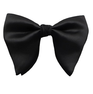 Nœuds Papillon Unisexe Tendance en Soie et Polyester, Couleur Unie, Ajustables, Faits Main, Personnalisables pour Smoking, Mariage, Fête – Noir et Blanc - Product Image 3