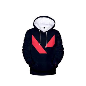 Sweat à capuche noir pour homme avec imprimé géométrique rouge, poche avant, coupe classique, vêtement décontracté pour l'automne - Product Image 1
