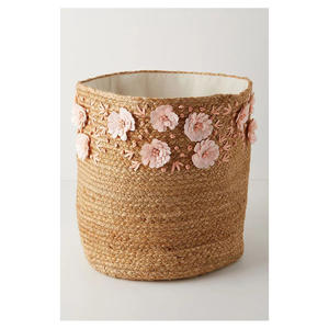 Custom Handwoven Natural Rattan <b>Jute</b> Storage <b>Basket</b> Large Eco-Friendly Multifunctional Organizer Customized Color Logo for Home - Product Image 1