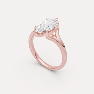 Anillo de Diamantes Cultivados en Laboratorio de 18k con Halo Oculto de la Mejor Calidad para Mujer, con Diseño Elegante y Acabado Brillante, en Venta - Product Image 1