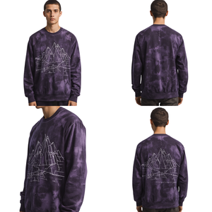 Chándal Oversize con Lavado Ácido y Bordado Desgastado, Ropa Urbana para Hombre con Diseño Geométrico - Product Image 3