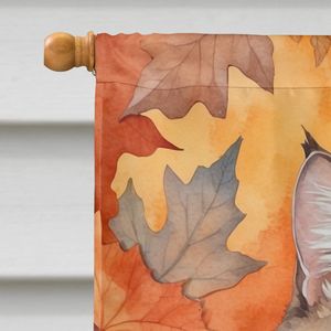 La Perm Cat Fall Leaves Poste de manga de porche grande Colgante de pared decorativo Multicolor Poliéster Patio Banner Obra DE ARTE Multicolor Signo - Product Image 3