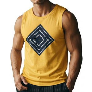 OEM Wholesale Customizable Mens Muscle Tee Own Graphic Print Sleeveless Shirt Stylish Streetwear Fashion Casual Tank <b>Top</b> For Men - Product Image 1