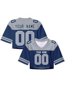 เสื้อเจอร์ซีย์ตาข่ายคอวี แขนสั้น ครอป สำหรับผู้หญิง ปักชื่อและหมายเลขได้ เสื้อกีฬาตาข่ายคุณภาพพรีเมียม เสื้อตาข่ายสตรีทแวร์ - Product Image 5