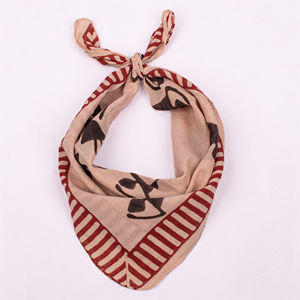 Foulard carré en coton écologique, style Bagaru, imprimé à la main, bandana unisexe respirant, à nouer autour du cou ou sur la tête - Product Image 1