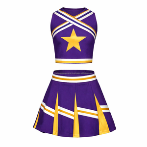 Ensemble d'uniformes de cheerleading de compétition : jupe plissée, crop top, tissu extensible 4 directions, anti-humidité, uniforme de cheerleading personnalisé - Product Image 1