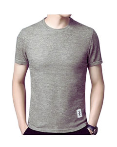 Estilo de los hombres de poliéster/algodón de punto de material de diseño bordado camiseta Formal con serigrafía patrón sólido - Product Image 1