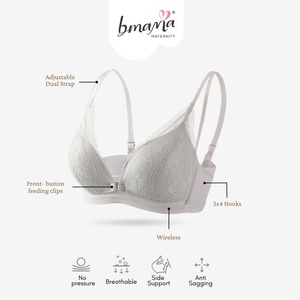 Sujetador de Lactancia Bmama con Encaje y Botones Delanteros, Sujetador de Maternidad sin Varillas, Soporte Ajustado, Compatible con Extractor de Leche, BR2104 - Product Image 1
