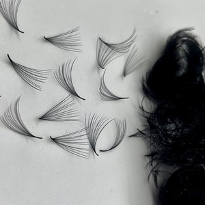 Proveedor Mayorista de Extensiones de Pestañas 10D-20D Naturales Largas y Estrechas 0.03 0.05 CC/DD/M/L Curvatura Abanicos de Volumen Preformados Suaves y Ligeros - Product Image 3