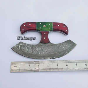Nuevo diseño de cuchillo Ulu de acero damasco, cuchillo para deshuesar con el mejor Mango, logotipo personalizado para cocina y corte de pizza en restaurantes - Product Image 3