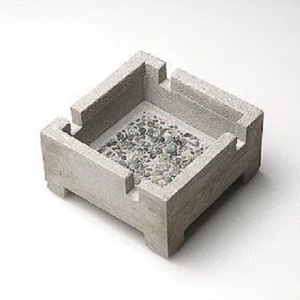 Cendrier de table en aluminium blanc fait main, sans fumée, style américain, 4 pouces, pour usage intérieur et extérieur, porte-cendres pour cigarettes et cigares, pour bureau - Product Image 1