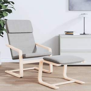 ที่วางเท้าสีเทาอ่อนเก้าอี้มีสไตล์ & ออตโตมันเพื่อความสะดวกสบายและการตกแต่ง - Product Image 3