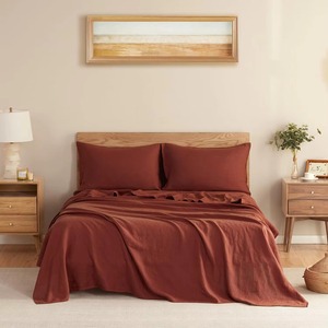 Parure de draps de haute qualité en lin français, ensemble de literie en lin lavé à la pierre, draps plats et housses de matelas - Product Image 1