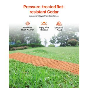 Passerella da Giardino in Legno di Cedro Antiscivolo da 3,65 m, Larga 43 cm, con Filo Metallico Arrotolabile, per Esterni, Decorazione Stagionale - Product Image 4