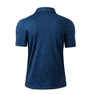 Men's Short Sleeve Knitted <b>Polo</b> <b>Shirt</b> Solid <b>Blue</b> Color Breathable Casual Design - Product Image 2