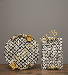 CRAFTS HUB Plato de Servir Ovalado Clásico de Madreperla Hecho a Mano y Ecológico - Apto para Lavavajillas y Duradero - Product Image 2