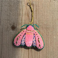 Ornement d'oiseau brodé à la main, imprimé UV, de haute qualité, multicolore, avec sequins, perles complexes, en soie, style vintage, pour sapin de Noël
