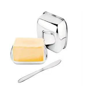 Mantequillera metálica con tapa para mesa de comedor, caja de almacenamiento de mantequilla para mostrador de cocina, para servir desayuno - Product Image 5