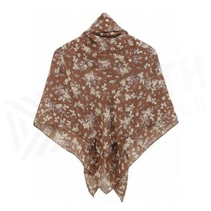 NORTH APPROACH Foulard carré en mousseline de soie pour femme, imprimé floral, élégant, multifonctionnel, accessoire de mode musulmane toutes saisons - Product Image 2