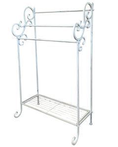 Porte-serviettes double bras en acier inoxydable moderne, support de comptoir, organisateur de salle de bain, compact, durable, structure minimaliste et élégante - Product Image 4