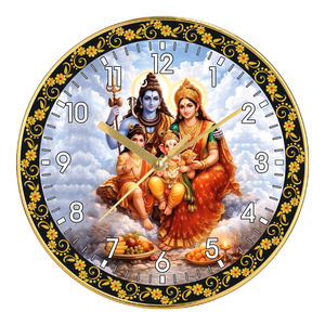 Personalized Printed Hindu God Shiv Family Wall Clock for Promotional Use at Home Temple Christmas or New Year - Product Image 5