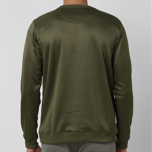 Nueva Llegada Sudadera de Invierno para Hombre de Alta Calidad, Básica, Color Oliva Sólido, Cuello Redondo, Oversize, de Felpa, Mezcla de Algodón Transpirable, Personalizable - Product Image 3