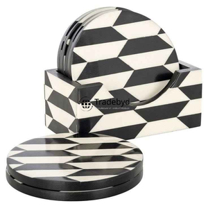 Sous-verres décoratifs en os incrusté, ensemble de sous-verres haut de gamme par Tradebyd - Product Image 3