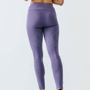 Leggings de yoga en tricot à taille élastique de bonne qualité, confortables, avec logo personnalisé, prix abordable, vente en ligne - Product Image 4