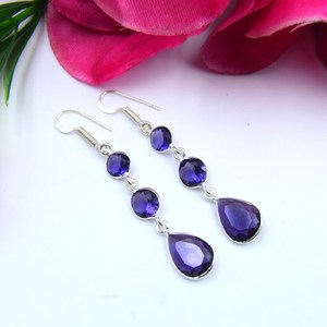 Pendientes Largos de Amatista Púrpura con Corte Ovalado, Plata de Ley 925, Joyería Moderna, Regalo de Cumpleaños para Mujer - Product Image 5