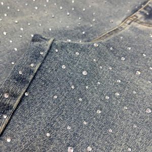 Pantalones Cortos de Mezclilla para Hombre, Estilo Vintage, con Pedrería, Lavados, al por Mayor, de Moda Urbana, Largos hasta la Rodilla - Product Image 2