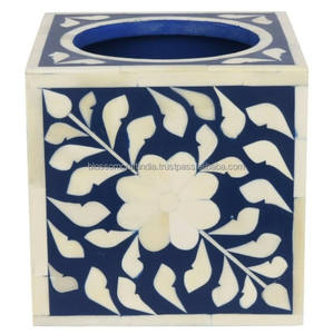 Boîte à mouchoirs unique en os incrusté, support décoratif en bois, cadeau de luxe fait main, élégant accent pour la décoration intérieure moderne - Product Image 5