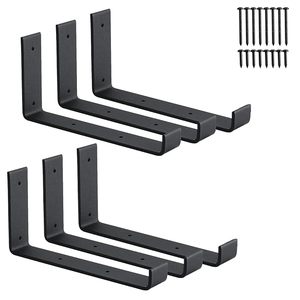9 Inch Rustic <b>Shelf</b> Supports, Heavy Duty Steel <b>Shelf</b> <b>Brackets</b>, Industrial Modern Lip Metal Wall J <b>Shelf</b> <b>Bracket</b> - Product Image 1