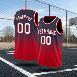 Maillot de basket-ball sublimé personnalisé, noir et rouge, sans manches, coupe athlétique, pour adulte - Product Image 5