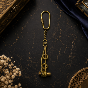 SHUBHAM Llavero Vintage de Latón con Nudo Tarbuck, Hecho a Mano, Anillo para Llaves Marino, Mosquetón Metálico, Soporte para Llaves, Regalo - Product Image 1